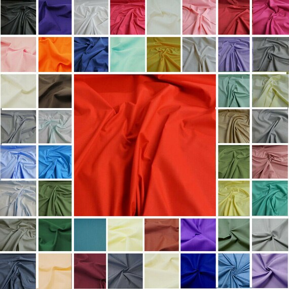 Plain Coloured Polycotton Fabric Poly Cotton Dress Craft Poplin Costume  Lining - Etsy