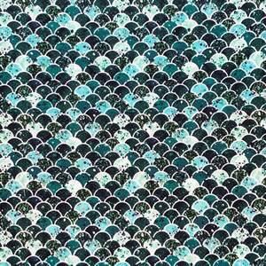 100% Cotton Digital Fabric Mottled Ocean Waves 140cm Wide Crafty bild 1
