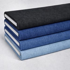4oz Washed Denim Fabric 100% Cotton 145cm Wide Soft Lightweight zdjęcie 1