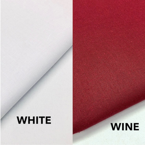 100% Pure Cotton Material White Solid Plain Coloured Craft Dress Quilting  Fabric 112cm Wide -  Singapore