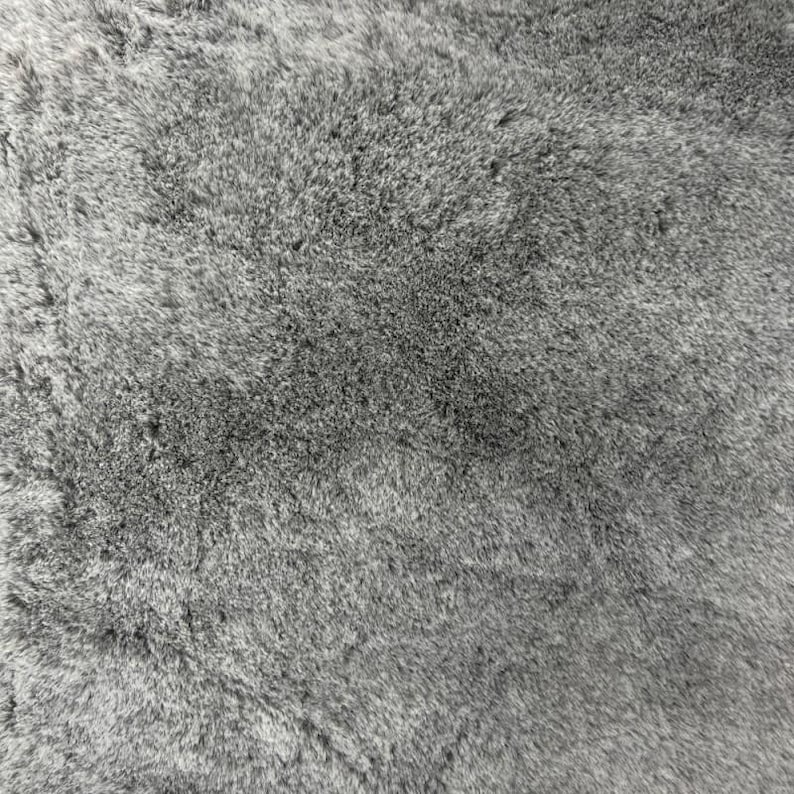 Plush Fur Fabric Plain Luxurious Super Soft Material 150cm Wide Black Frost