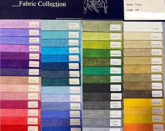 100% Cotton Fabric John Louden Linen Look Texture Blender Patchwork