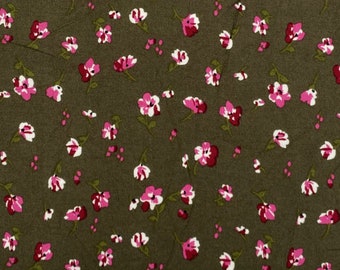 100% Viscose Fabric Ditsy Floral Flower Arboretum Avenue Summer 140cm Wide
