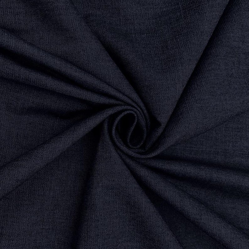 4oz Washed Denim Fabric 100% Cotton 145cm Wide Soft Lightweight Dark Blue