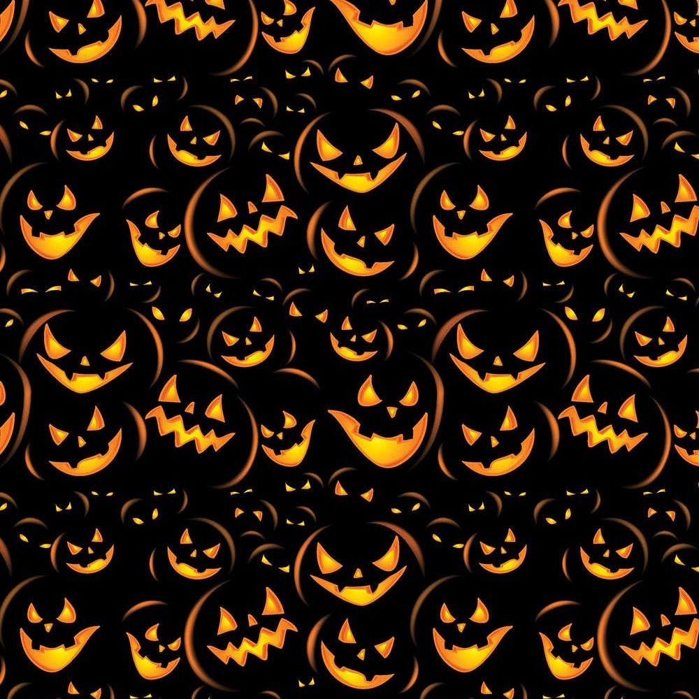 100% Cotton Digital Fabric Spooky Lantern Pumpkins Halloween | Etsy UK