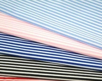 100% Cotton Poplin Fabric Rose & Hubble 3mm Candy Stripes