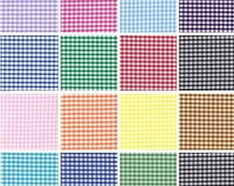 Polycotton Fabric 1/4" Gingham Check Material Dress Craft Uniform Checked