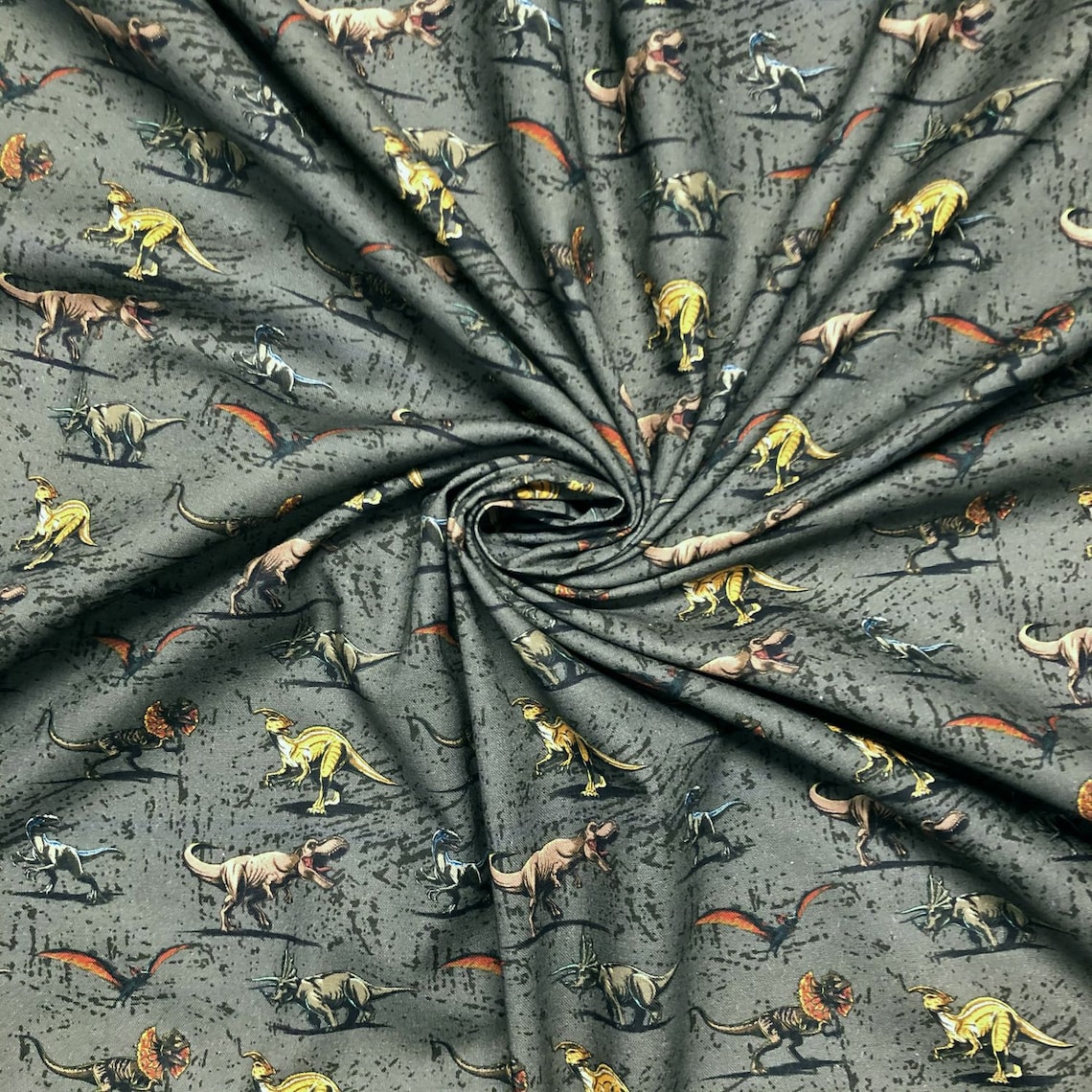 100 Cotton Digital Fabric Jurassic Park Dinosaurs Trex 140cm Etsy