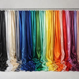 Silky Satin Fabric Material Poly Craft Dress Costume Bridal Prom 150cm Wide
