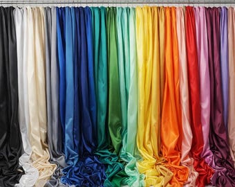Silky Satin Fabric Material Poly Craft Dress Costume Bridal Prom 150cm Wide