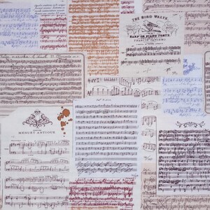 May include: A collage of vintage sheet music featuring handwritten notes and musical scores. The text includes "The Bird Waltz", "Harp or Piano Forte", "Francis Panormo", and "Menuet Antique".
