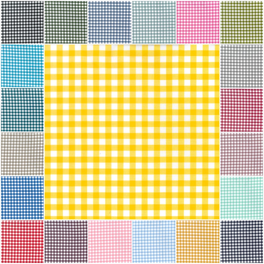 100% Yarn Dyed Cotton Fabric John Louden 1/3 Inch 9mm Gingham Check ...