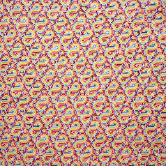 100% Cotton Digital Fabric Groovy Swirls Rainbow Crafty 140cm Wide