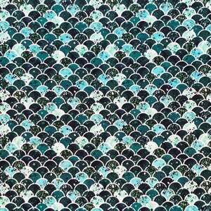 100% Cotton Digital Fabric Mottled Ocean Waves 140cm Wide Crafty bild 2
