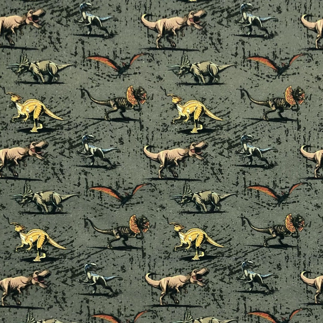 100 Cotton Digital Fabric Jurassic Park Dinosaurs Trex 140cm Wide