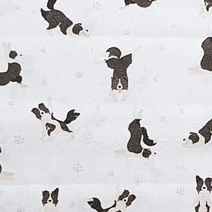 100% Cotton Digital Fabric Oh Sew Border Collie Doing Yoga 140cm Wide image 2
