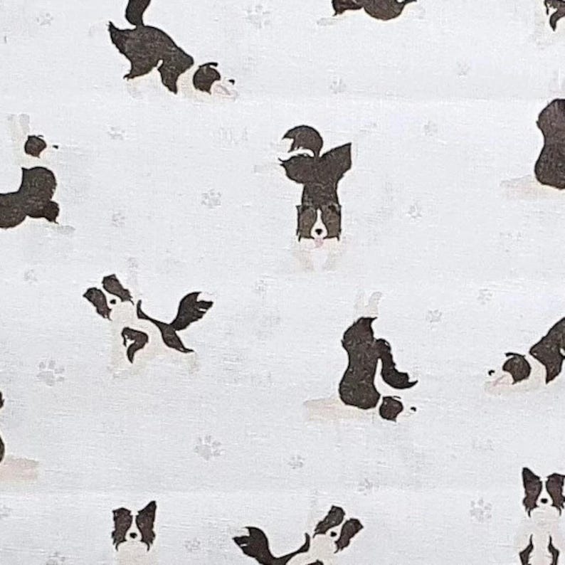 100% Cotton Digital Fabric Oh Sew Border Collie Doing Yoga 140cm Wide image 2