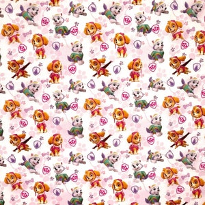 100% Cotton Digital Fabric Paw Patrol Girl Dog Everest 140cm Wide