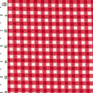 K&ouml;nnte beinhalten: Rotes und wei&szlig;es Gingham-Gewebe mit einem kleinen Karomuster. Der Stoff wird in Zentimetern gemessen.
