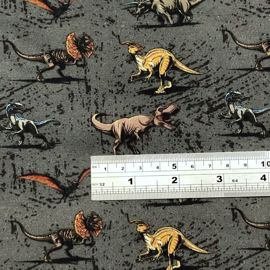 100 Cotton Digital Fabric Jurassic Park Dinosaurs Trex 140cm Etsy