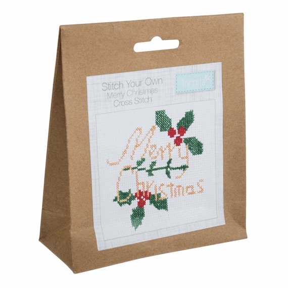 Trimits Mini Festive Counted Cross Stitch Kit: Merry Christmas Trimits Mini Festive Counted Cross Stitch Kit: Merry Christmas