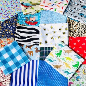Polycotton Fabric Surprise Variety Bundle Fat Quarters Novelty