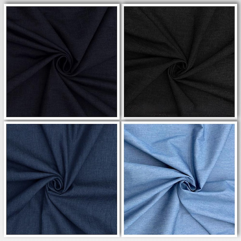 4oz Washed Denim Fabric 100% Cotton 145cm Wide Soft Lightweight zdjęcie 4