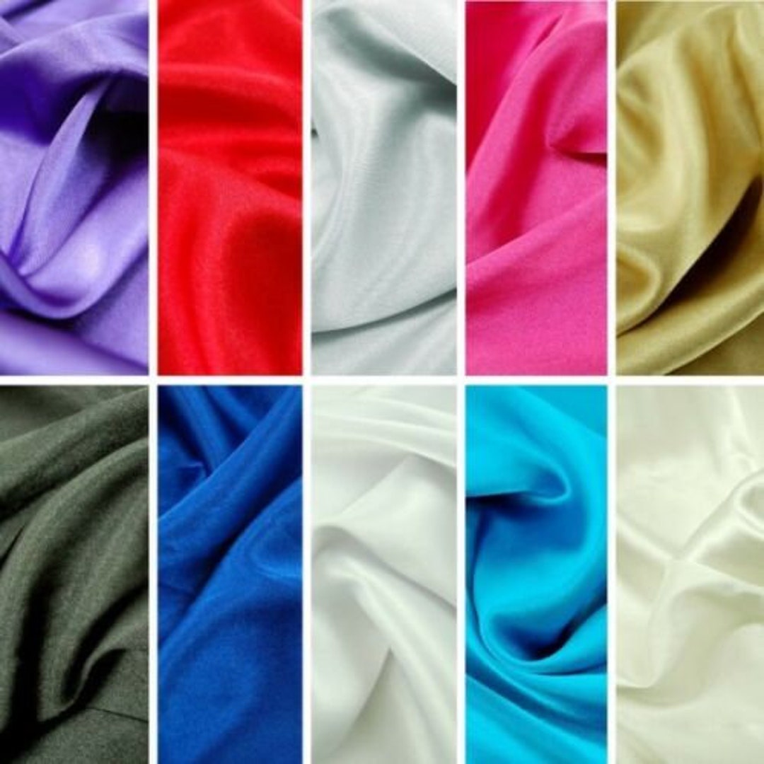 Plain Slight Stretch Satin Fabric Material Poly Spandex Mix Dress Etsy UK