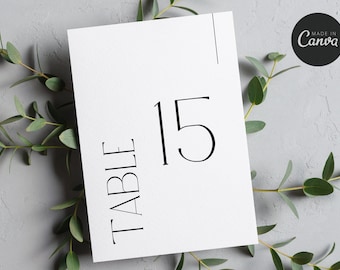 Modern Minimalist Event Table #1-15 - Digital/Printable - + FREE Canva Guide