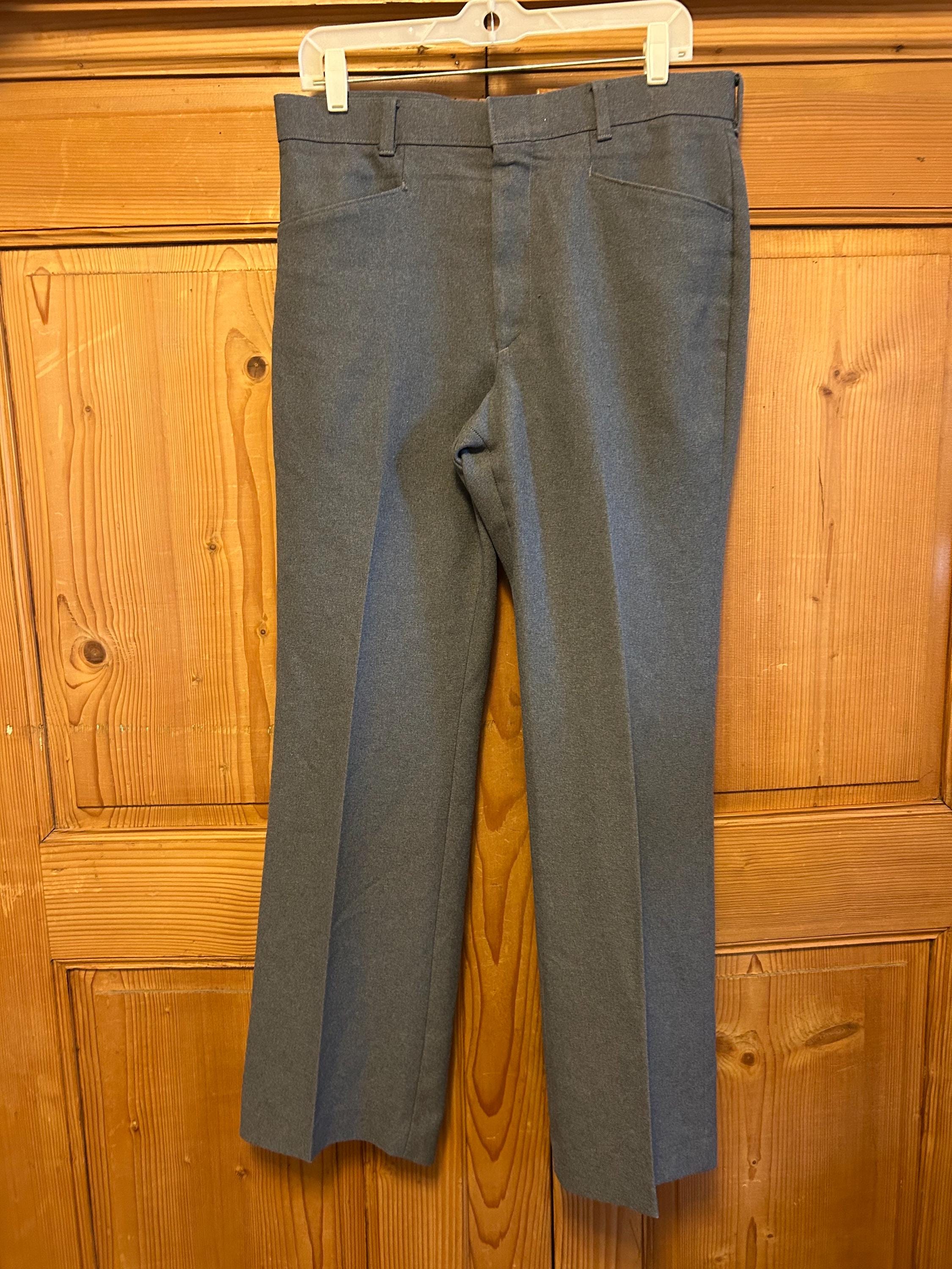 VTG 80's Men's Levi's Action Slacks Gray Polyester Chino Dress