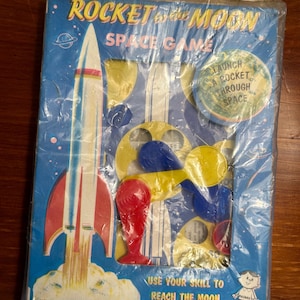 Rare Vintage 1950s NIB Hasbro Toy Set Rocket to the Moon Space