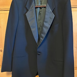 Giorgio Armani Vintage 80s 90s Black 1-Btn Notch Lapel Tuxedo Dinner Jacket 40L