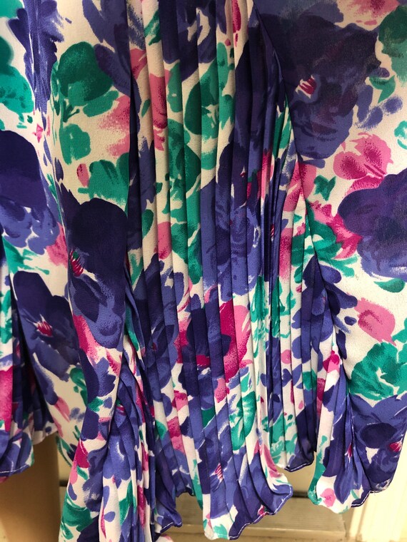 Vintage 80s Susan Freis Floral Dress | Puff Sleev… - image 4