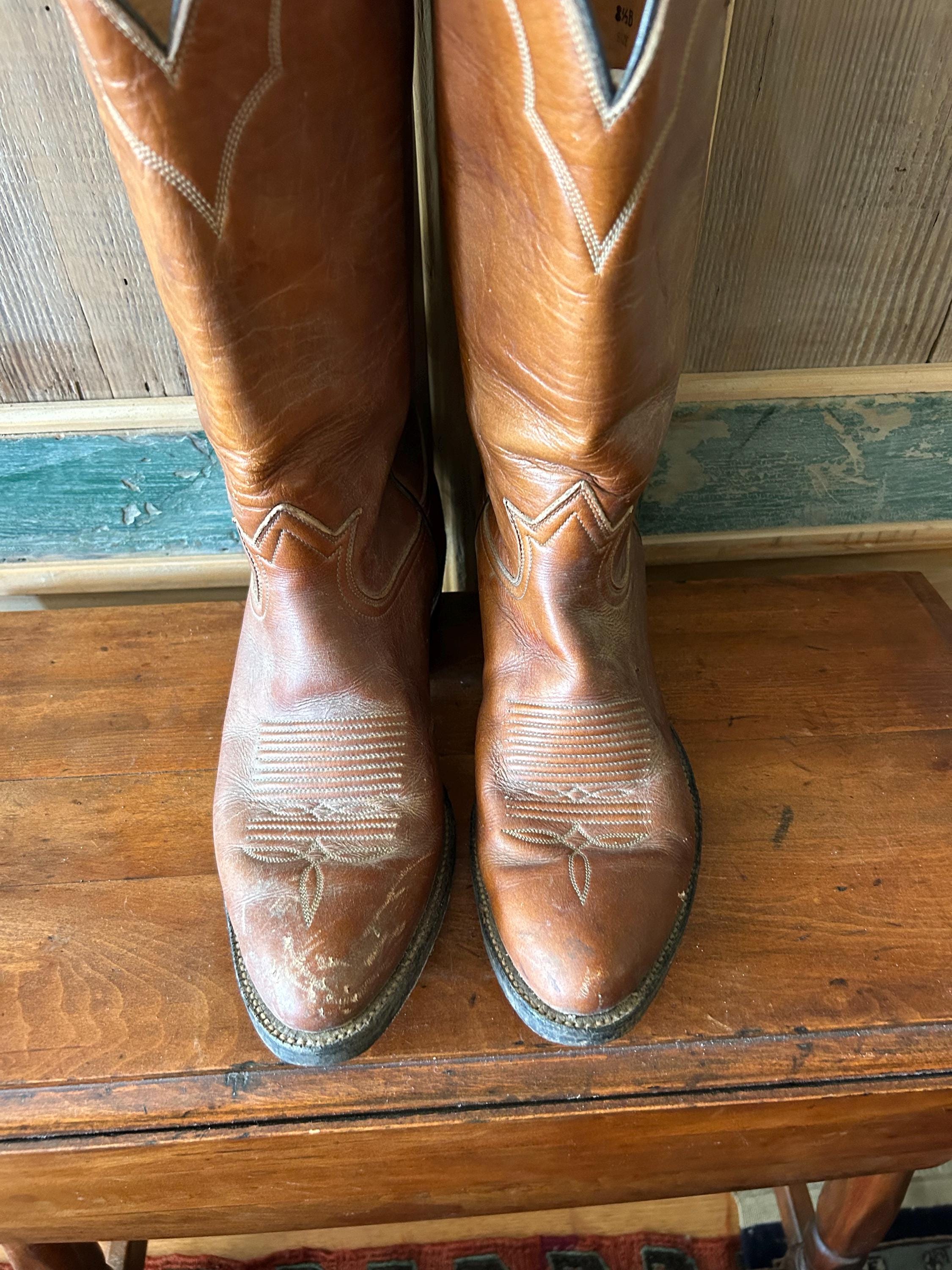 Vintage Tony Lama Cowboy Boots Men's Size 8.5 B Style 5084