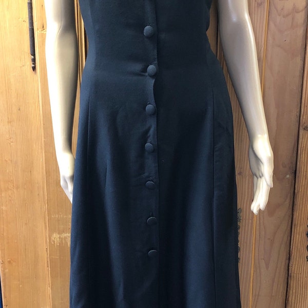 Vintage 90s Black Crisscross Strap Midi Dress Y2K