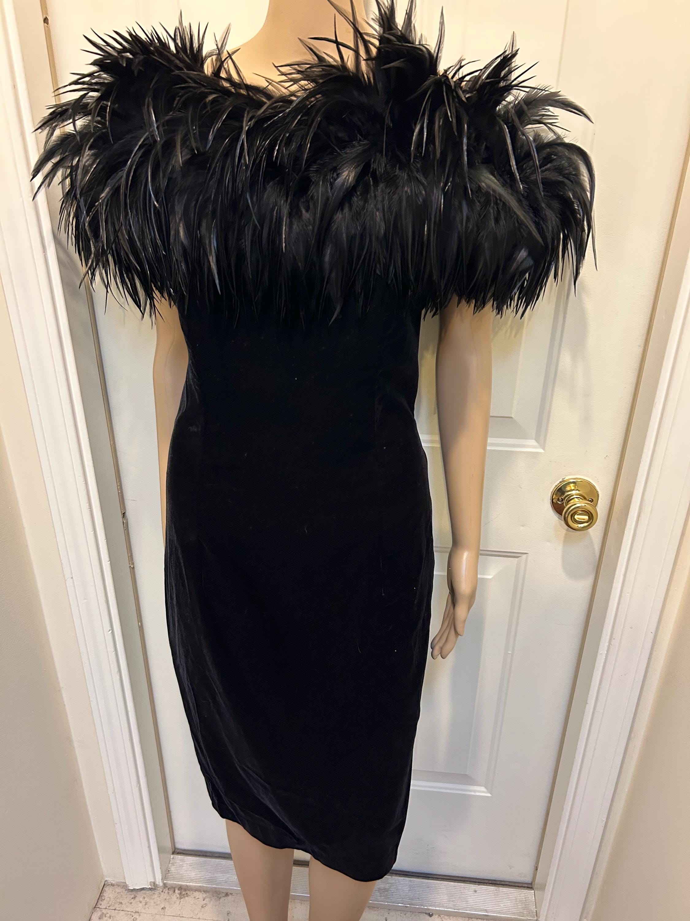 Velvet Feather Dress - Etsy