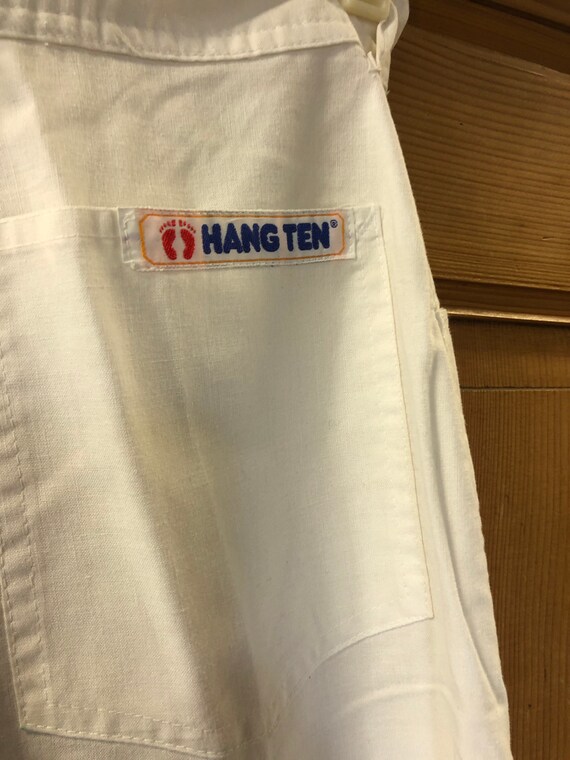 Vintage Hang Ten Lightweight Crisp White Cotton H… - image 8