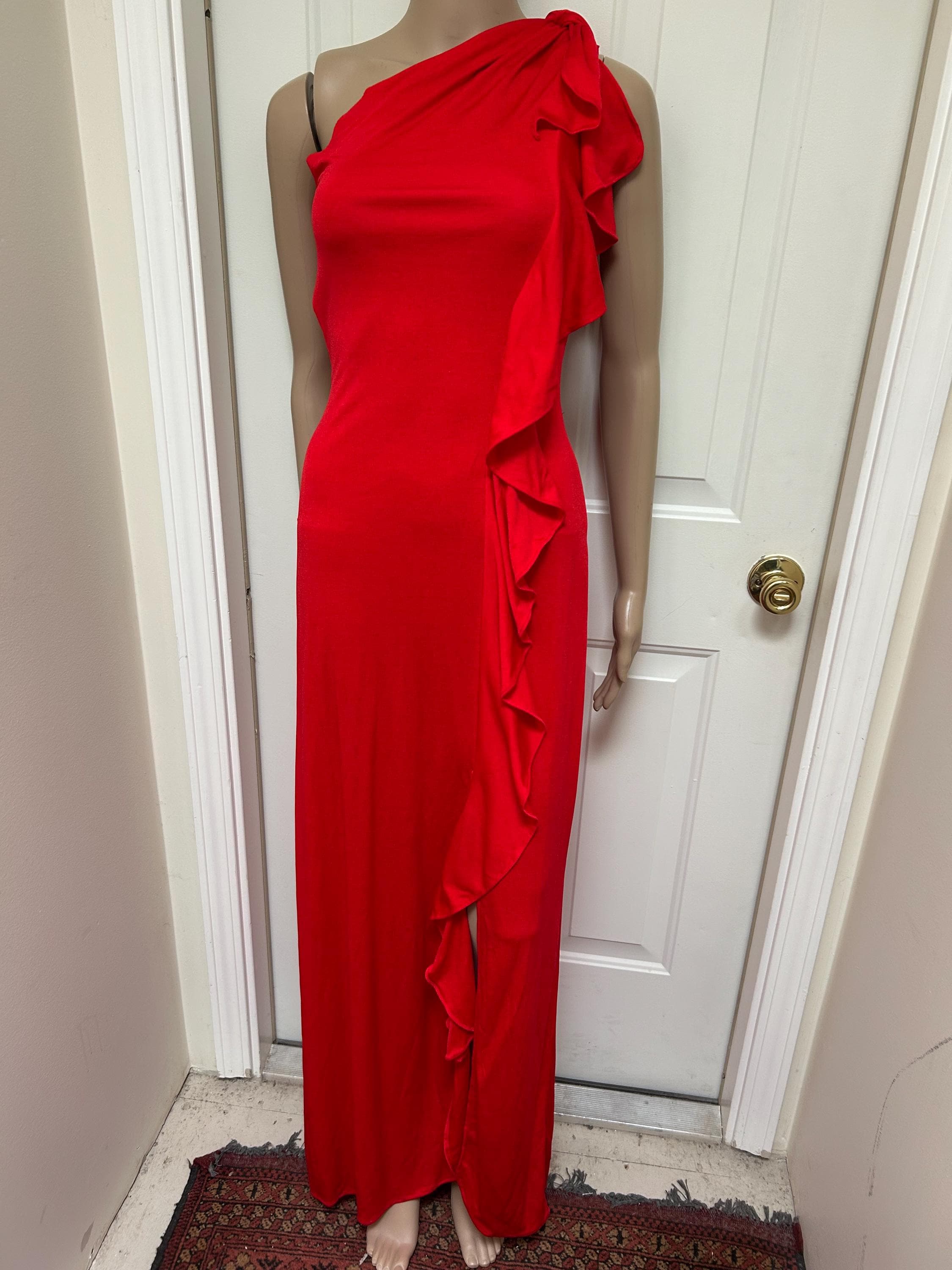 Vintage 70s Climax David Howard One-shoulder Red Formal Maxi Dress - Etsy