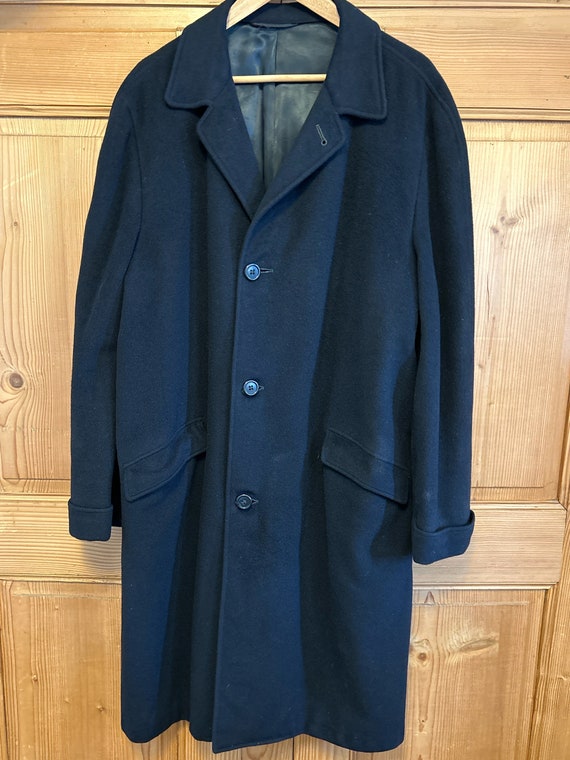 100% Pure Cashmere Black  Vintage Long Over Coat M