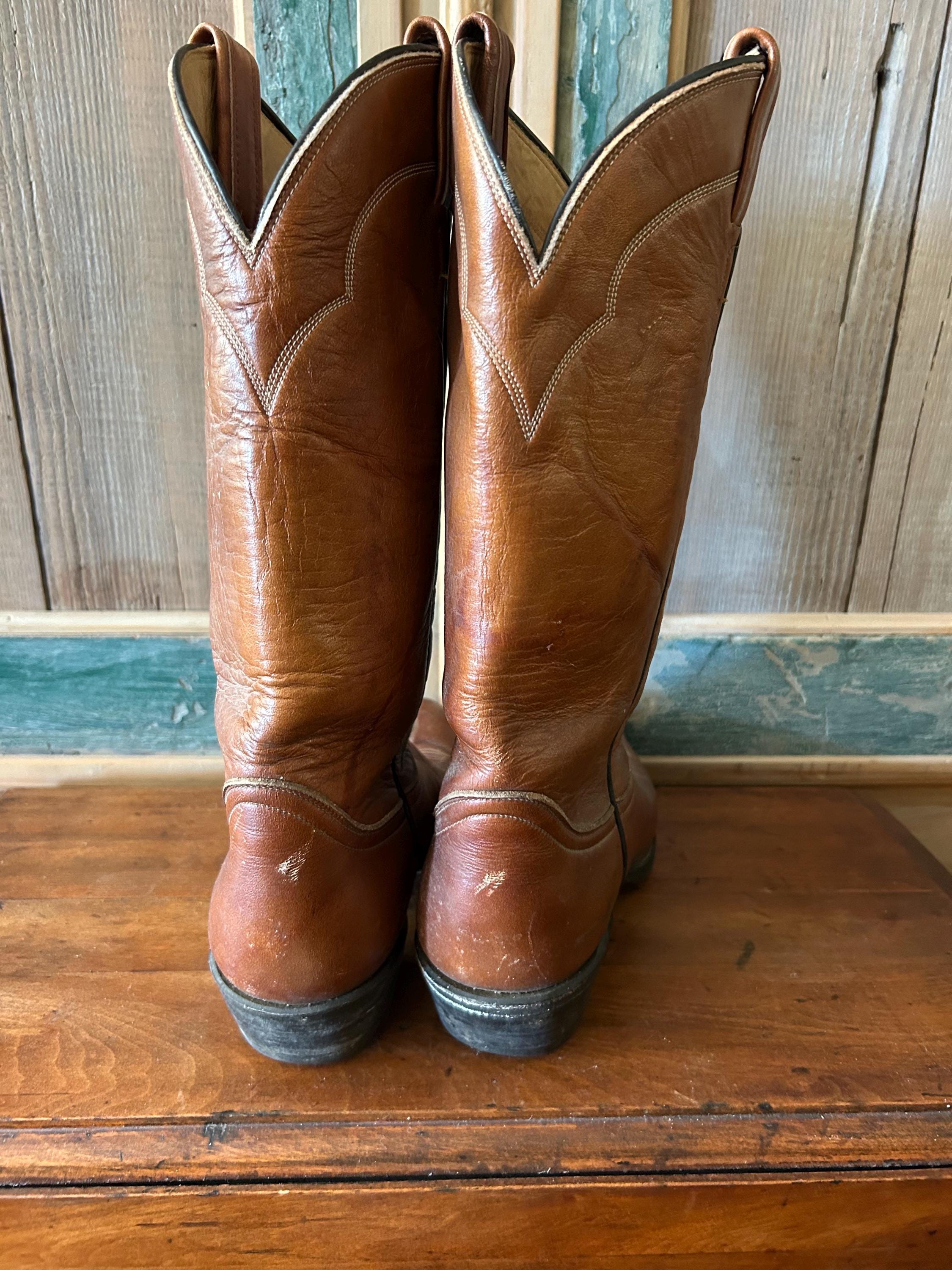 Vintage Tony Lama Cowboy Boots Men's Size 8.5 B Style 5084