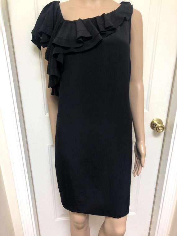 diane von furstenberg black silk dress Diane Von Furstenberg Noelle Mini Black Paneled Silk Dress M