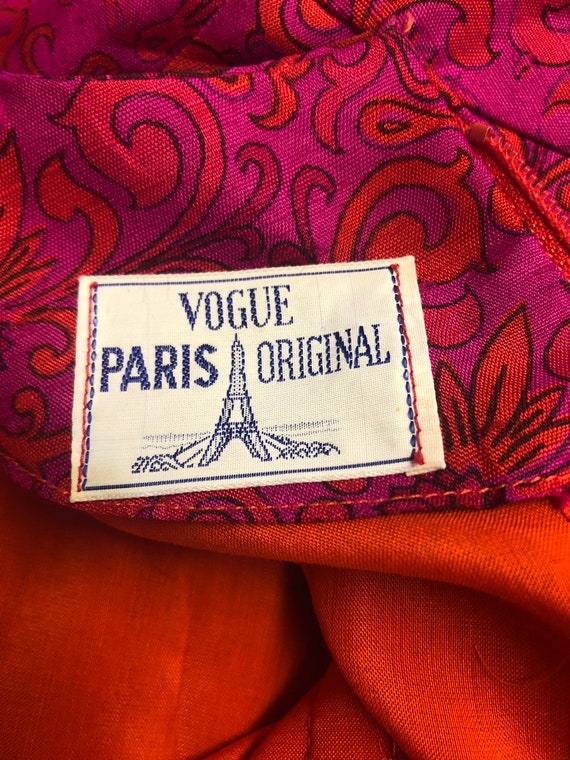 Vintage 60s Vogue Paris Original Fuchsia Orange S… - image 7