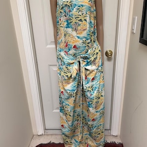 CITRON Santa Monica Hawaiian Tie-Front Hi-Low Dress Size Medium Beach Resort EUC