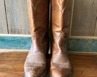 Vintage Tony Lama Cowboy Boots Men's Size 8.5 B Style 5084