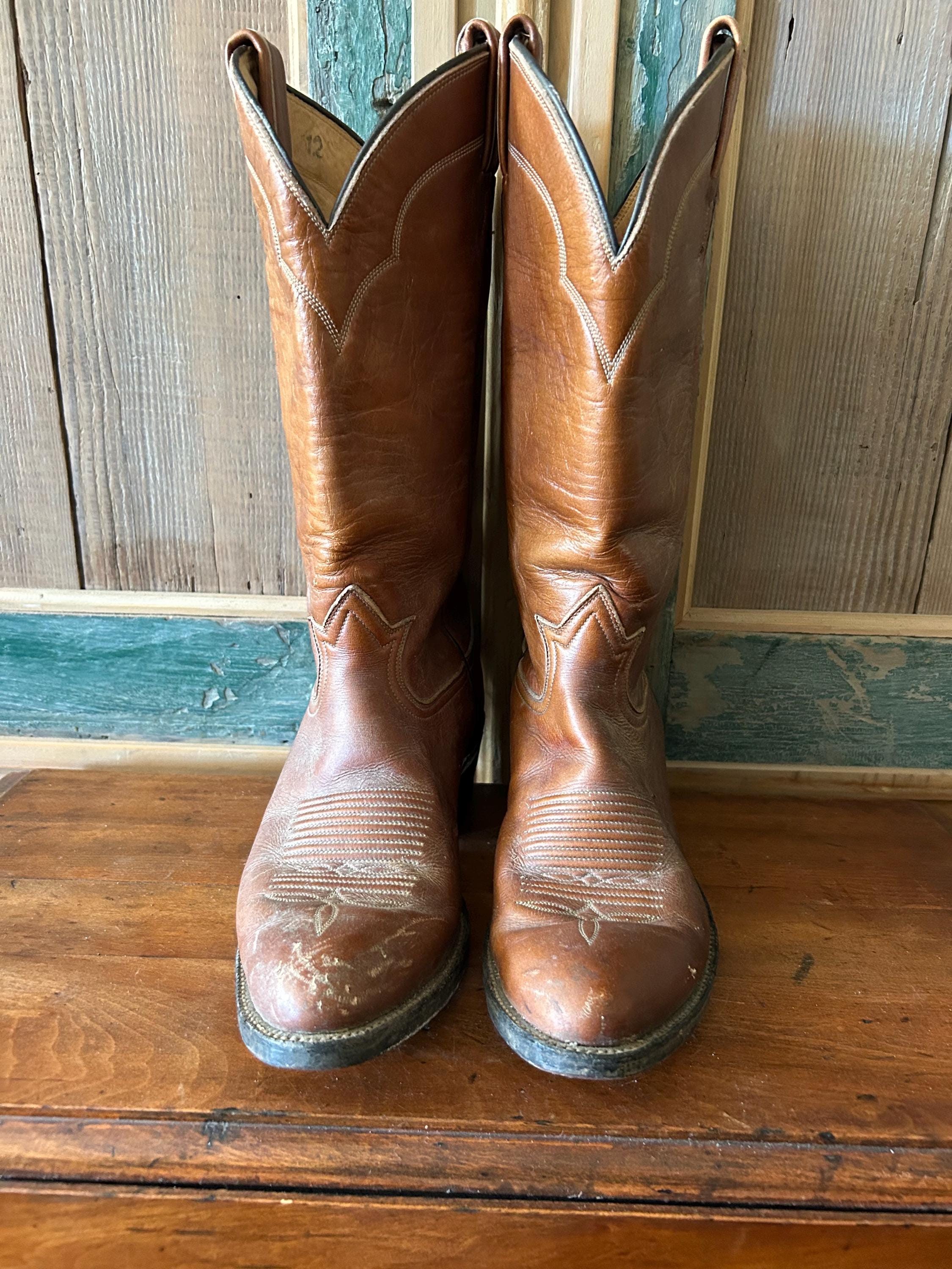 Tony Lama 5084 Men Size 8D Brown Marble Leather Pull On Western Cowboy Boot Tony Lama Men main image 3