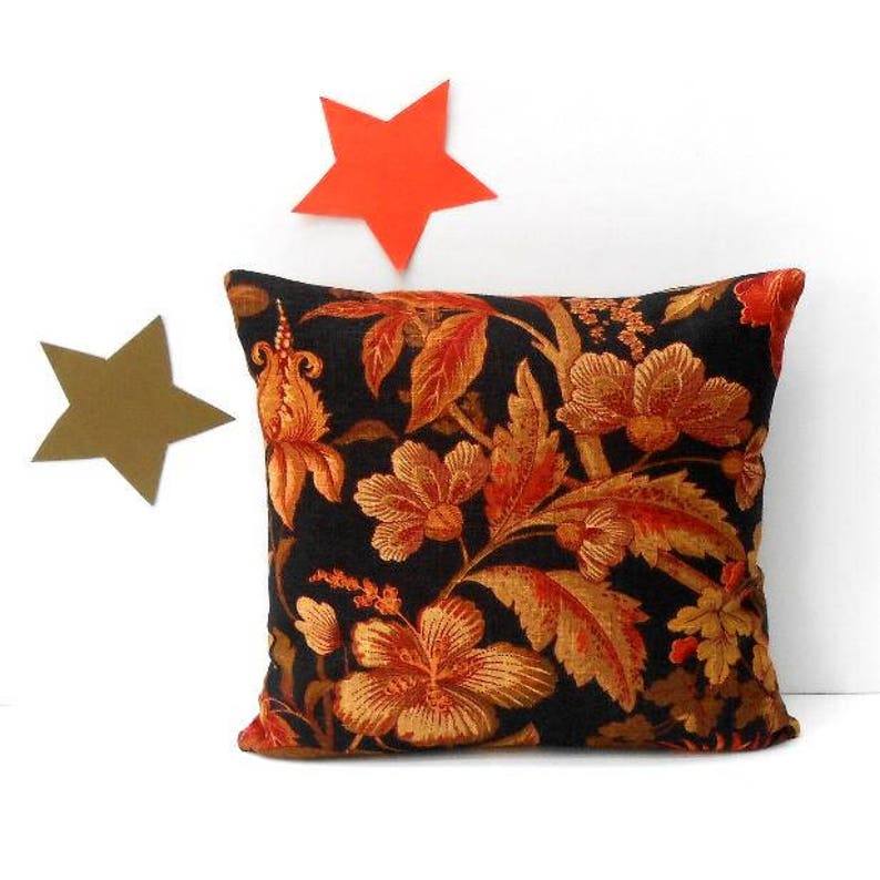Copper Rust 16x16 Floral Chair Pillow copper color background Zippered Pillow