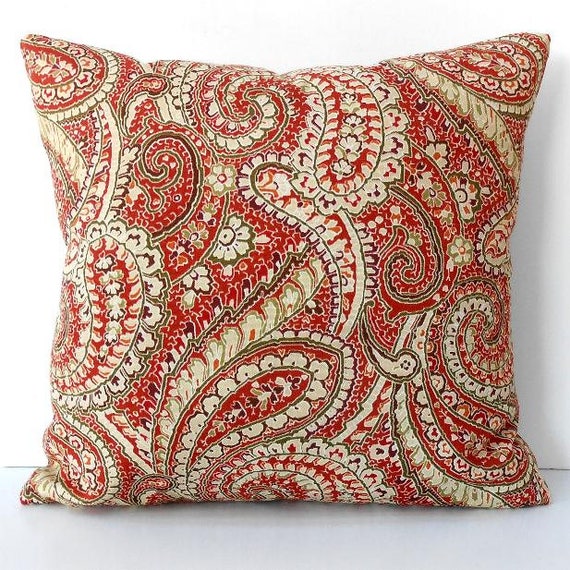 Rust Paisley Outdoor Pillow 16x16 Patio Rust Paisley Outdoor Pillow 16x16 Patio