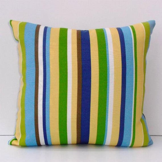 Blue Striped Outdoor Pillow Cover 16x16 Rust Paisley Outdoor Pillow 16x16 Patio
