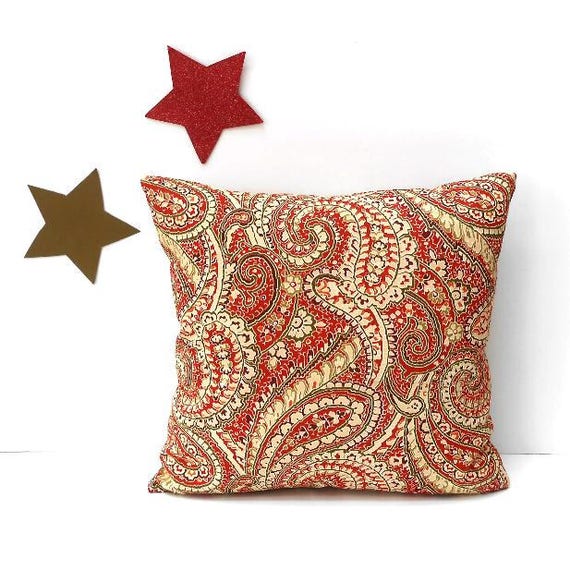 Rust Paisley Outdoor Pillow 16x16 Patio Rust Paisley Outdoor Pillow 16x16 Patio