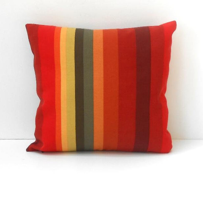 Solarium Maroon Striped Outdoor Pillow Cover 18x18 Green Etsy
